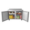 Koolmore 48" Stainless Steel 2 Door Worktop Commercial Freezer with 3 1/2 Backsplash - 12 cu.ft,  FWT-2D-12C